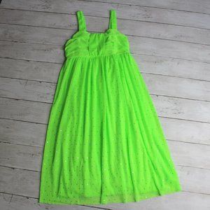 Emily West Girl Dress Size L 10 12 Neon Green